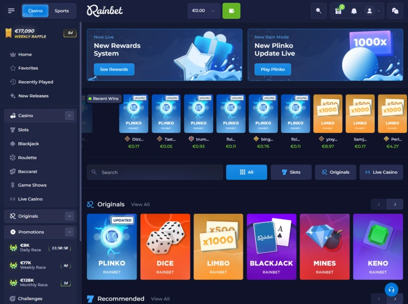 rainbet Gameplay