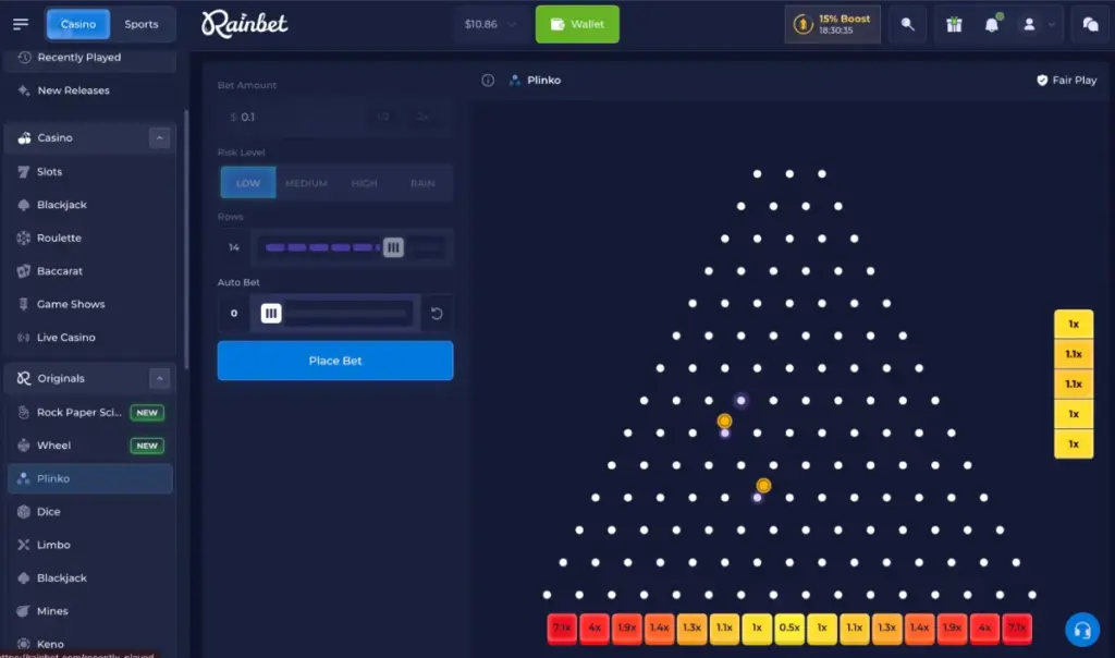 rainbet Gameplay