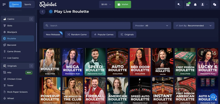 rainbet Gameplay